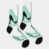 Daisy Groove in Mint Green, Black und White Socken (Rechts)