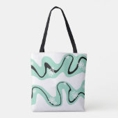 Daisy Groove in Mint Green, Black und White Tasche (Rückseite)