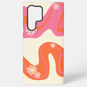 Daisy Groove - Pink, Orange und Creme Samsung Galaxy Hülle