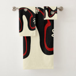 Daisy Groove - Red & Cream Badhandtuch Set