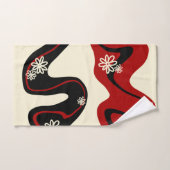 Daisy Groove - Red & Cream Badhandtuch Set (Handtuch)