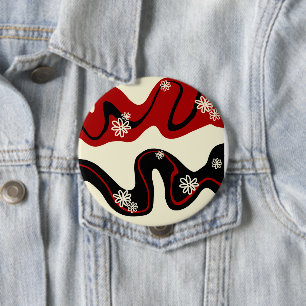 Daisy Groove - Red & Cream Button