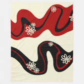 Daisy Groove - Red & Cream Fleecedecke (Vorderseite)