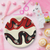 Daisy Groove - Red & Cream Pappteller (Party)