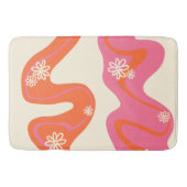 Daisy Groove - Rosa, Orange und Creme Badematte (Vorderseite)