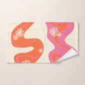 Daisy Groove - Rosa, Orange und Creme Badhandtuch Set (Handtuch)