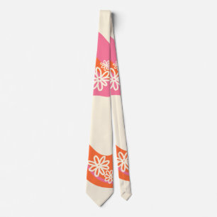 Daisy Groove - Rosa, Orange und Creme Krawatte