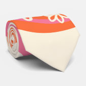 Daisy Groove - Rosa, Orange und Creme Krawatte (Gerollt)