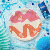 Daisy Groove - Rosa, Orange und Creme Pappteller (Party)