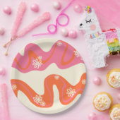 Daisy Groove - Rosa, Orange und Creme Pappteller (Party)