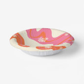 Daisy Groove - Rosa, Orange und Creme Pappteller (Gewinkelt)