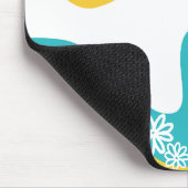 Daisy Groove - Türkis und Gelb Mousepad (Ecke)