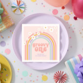 Daisy Groovy One Pastel Regenbogen zum ersten Gebu Serviette