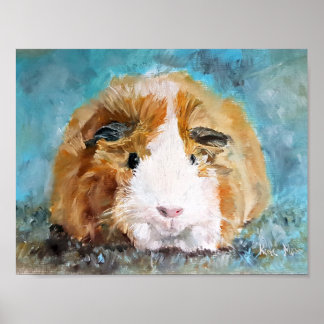 Daisy-Guinea-Schweineölmalerei Poster