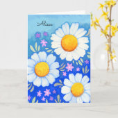 Daisy Happy Birthday Hand bemalt Blumenkunst Karte (Gelbe Blume)