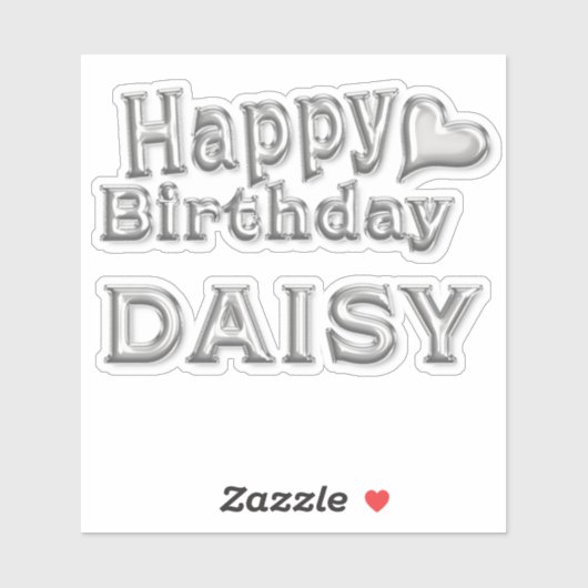 Daisy Happy Birthday silver Aufkleber Sticker (Blatt)