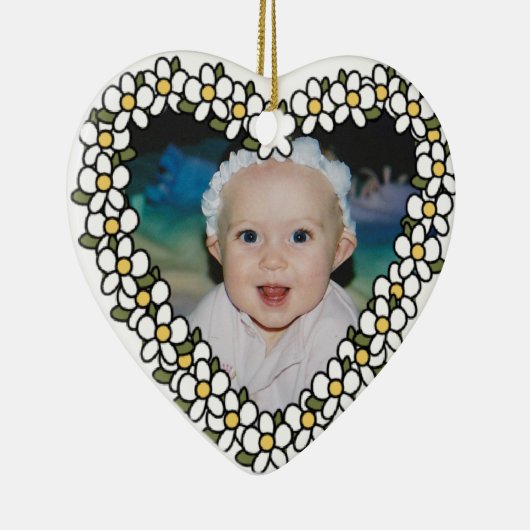 Daisy Heart Add Foto Custom Keepake Ornament (Rechts)