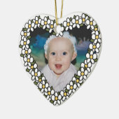 Daisy Heart Add Foto Custom Keepake Ornament (Links)