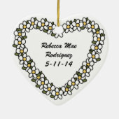 Daisy Heart Add Foto Custom Keepake Ornament (Hinten)