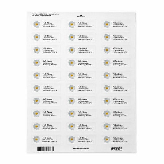 Daisy Heart Address Labels (Vorne)