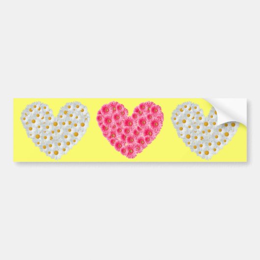Daisy Heart Autoaufkleber (Vorne)
