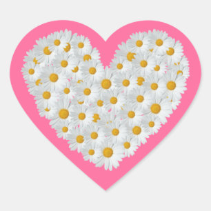 Daisy Heart Herz-Aufkleber