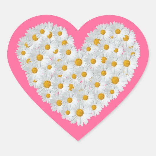 Daisy Heart Herz-Aufkleber (Vorderseite)