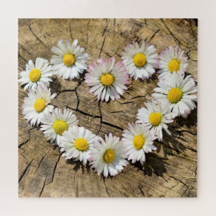 Daisy Heart Jigsaw Puzzle Liebe Geschenk