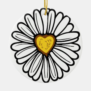 DAISY HEART KERAMIK ORNAMENT