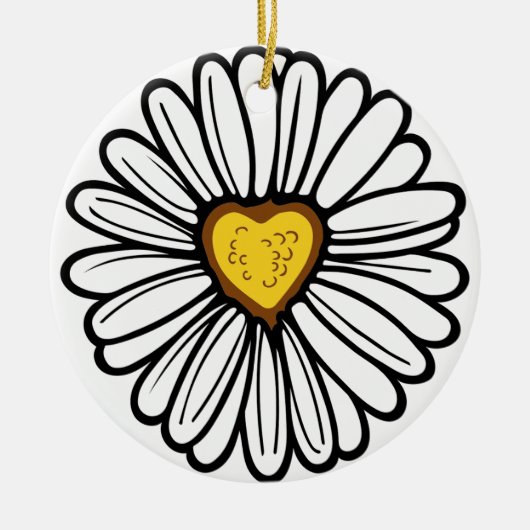 DAISY HEART KERAMIK ORNAMENT (Vorne)