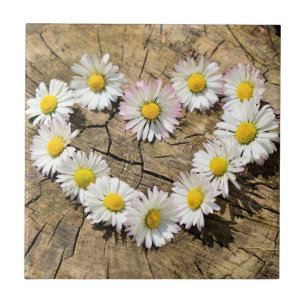 Daisy Heart - Liebe - Text hinzufügen / Name Fliese