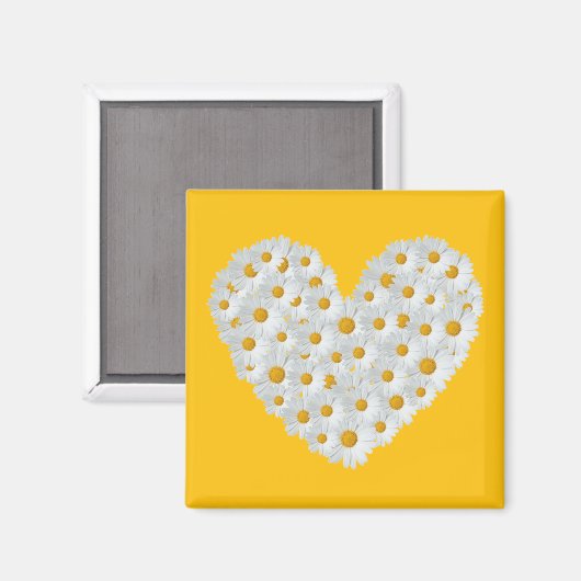 Daisy Heart Magnet (Vorderseite/Rückseite)
