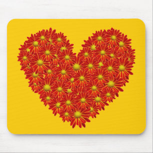 Daisy Heart Mousepad