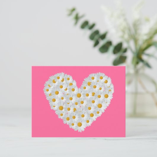 Daisy Heart Postkarte (Stehend Vorderseite)
