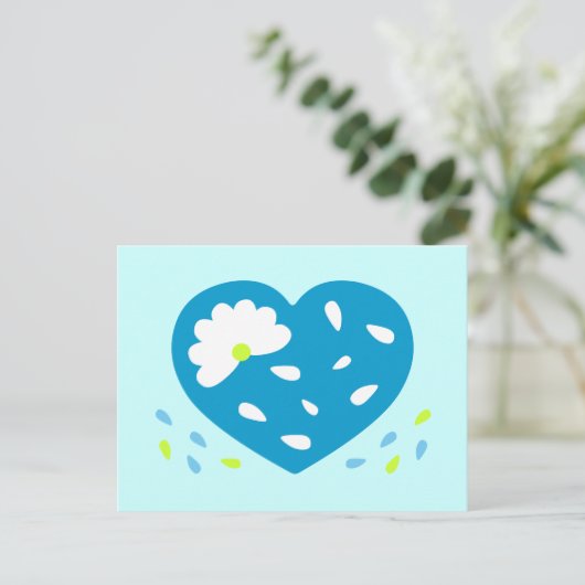 Daisy Heart Postkarte (Stehend Vorderseite)