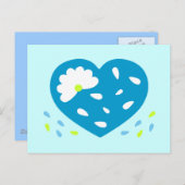 Daisy Heart Postkarte (Vorne/Hinten)