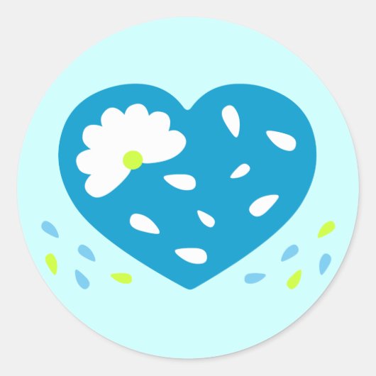 Daisy Heart Runder Aufkleber (Vorderseite)