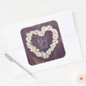 Daisy Heart Rustic Custom Wedding Favor Stickers (Umschlag)