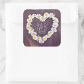 Daisy Heart Rustic Custom Wedding Favor Stickers (Tasche)