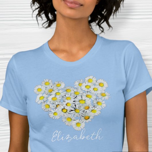 Daisy heart tshirt personalized