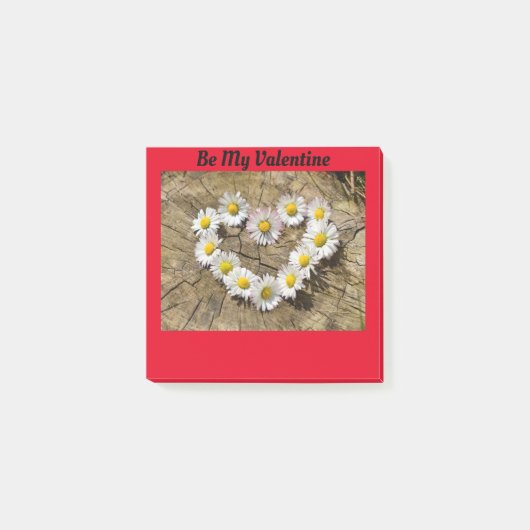 Daisy Heart Valentine Post-It Notes Klebezettel (Vorderseite)