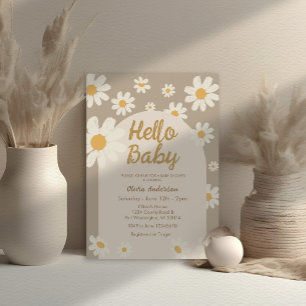 Daisy Hello Baby Retro Baby Dusche Einladung
