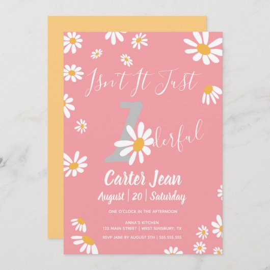 Daisy Hippie Baby Wunderbar Erster Geburtstag (Vorne/Hinten)