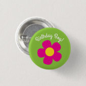 Daisy Hippie Blume Niedlicher Kindergeburtstag Button (Vorne & Hinten)