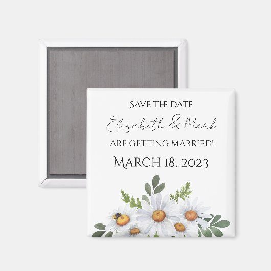 Daisy Hochzeit Speichern Sie den Datums-Magneten Magnet (Vorderseite/Rückseite)