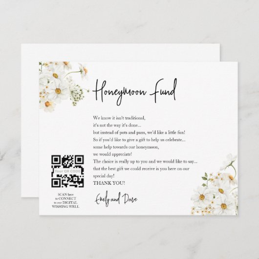Daisy Honeymoon wünscht QR CODE Begleitkarte (Vorne/Hinten)