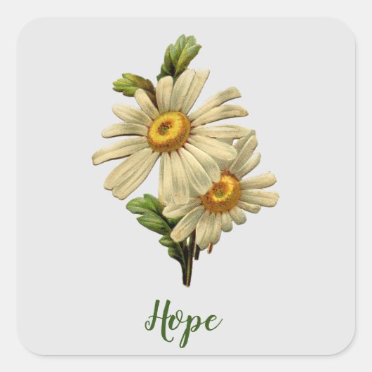 Daisy Hope Inspirational Quadratischer Aufkleber (Vorderseite)