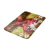 Daisy Horse Abstrakt Art Red White Green Badematte (Schrägansicht)