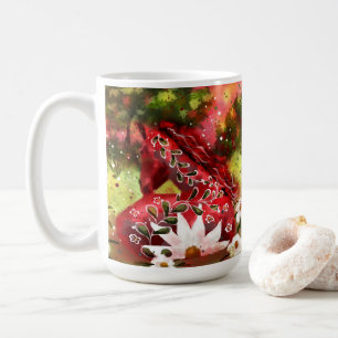 Daisy Horse Abstrakt Art Red White Green Kaffeetasse