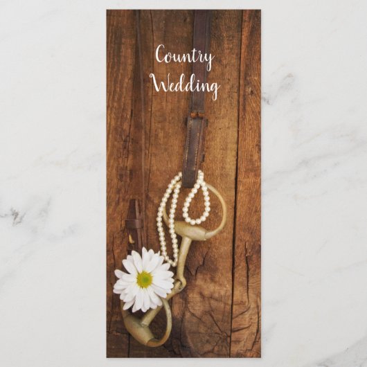 Daisy Horse Bit Country Western Hochzeitsprogramm Programm (Vorderseite)
